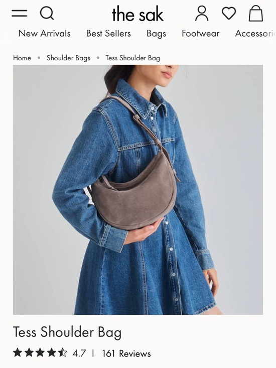 The Sak Handbags - The Sak Tess Shoulder Bag- Mushroom Suede
